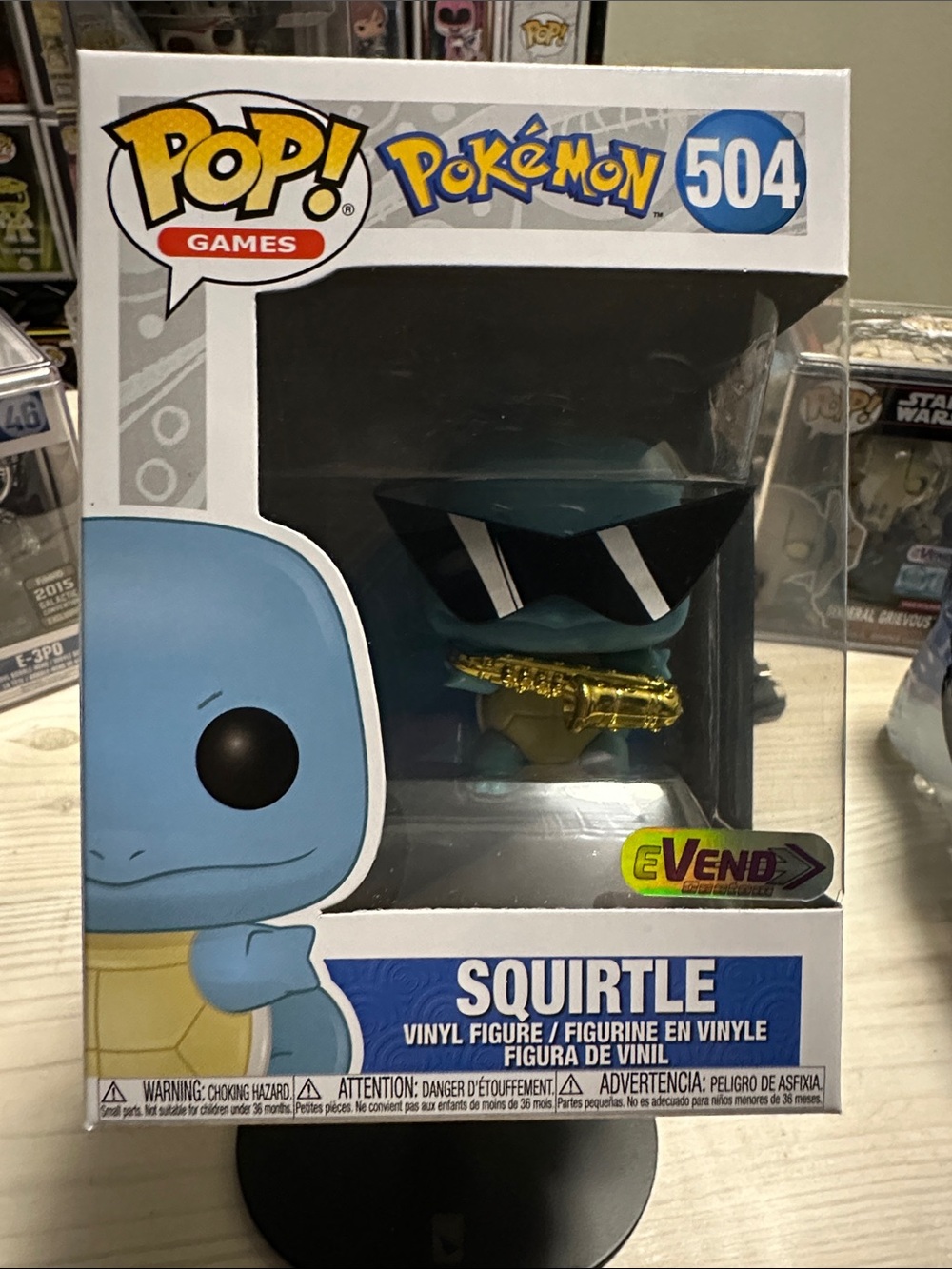 Funko Squirtle Blue Vinyl with Gold Saxophone